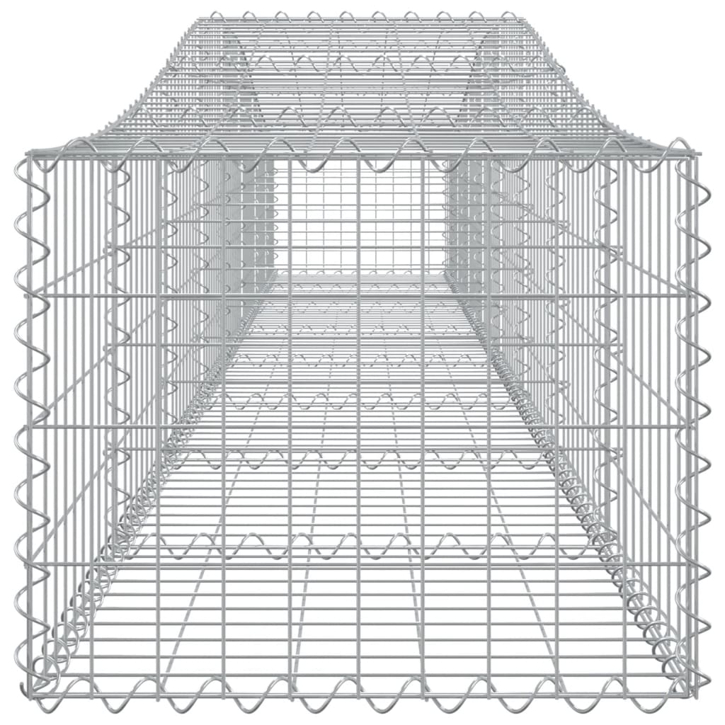 vidaXL Coșuri gabion arcuite 2 buc, 400x50x40/60 cm, fier galvanizat