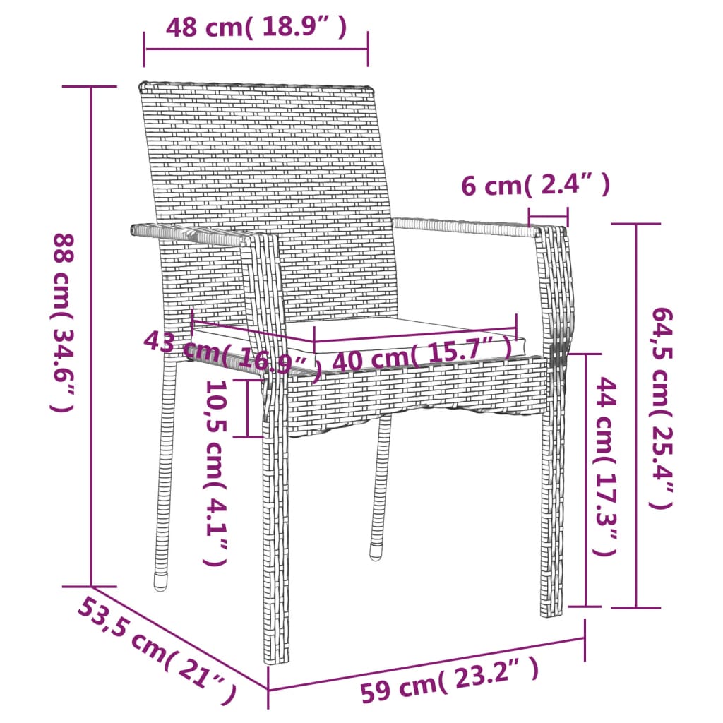 vidaXL Set mobilier de grădină cu perne, 9 piese, negru, poliratan