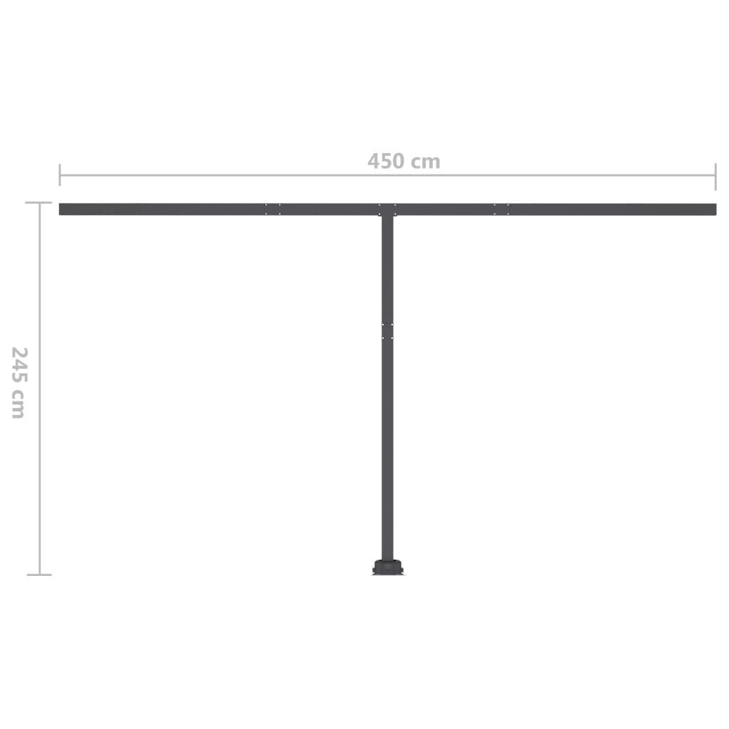 vidaXL Copertină retractabilă manual, LED, portocaliu/ maro 450x350 cm