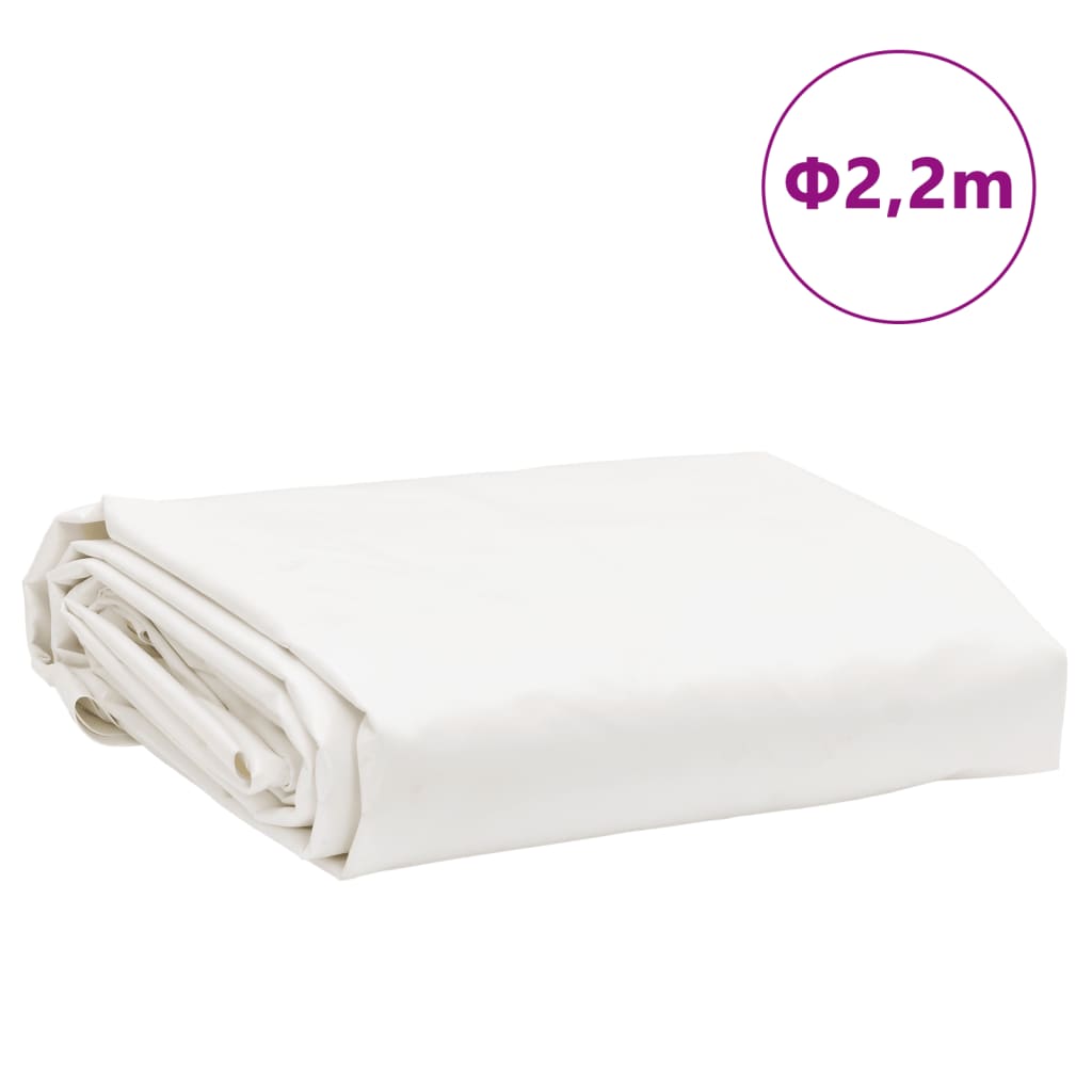 vidaXL Prelată, alb, Ø 2,2 m, 650 g/m²