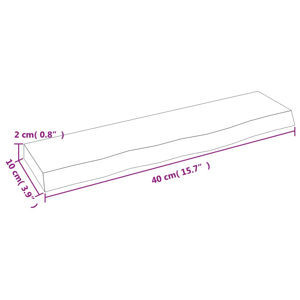 vidaXL Raft de perete maro închis 40x10x2 cm lemn masiv stejar tratat