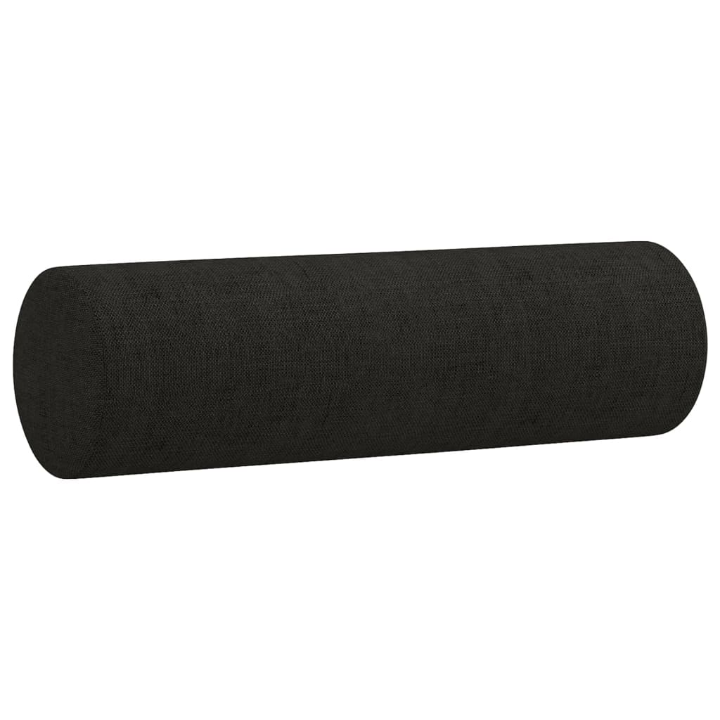 vidaXL Canapea cu 2 locuri cu pernuțe, negru, 140 cm, textil