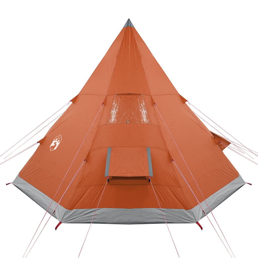 vidaXL Cort de camping tipi pentru 4 persoane, portocaliu, impermeabil