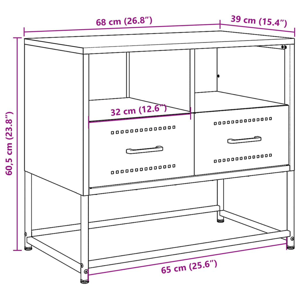 vidaXL Dulap TV, antracit, 68x39x60,5 cm, oțel