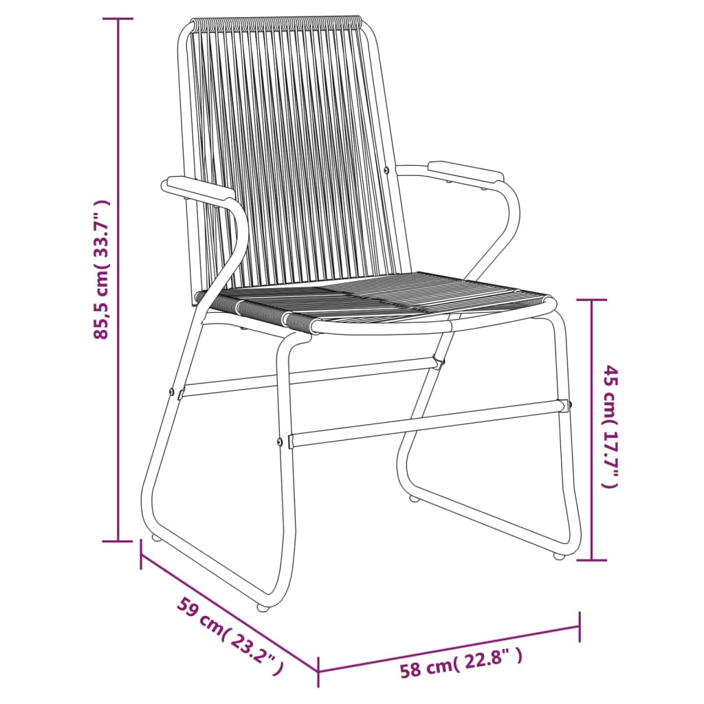 vidaXL Set mobilier de grădină, 7 piese, negru, ratan PVC