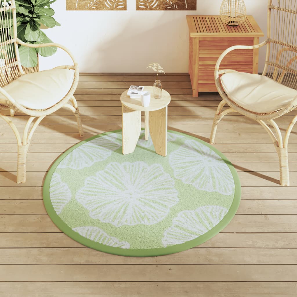 vidaXL Covor de exterior, verde, Ø120 cm, PP