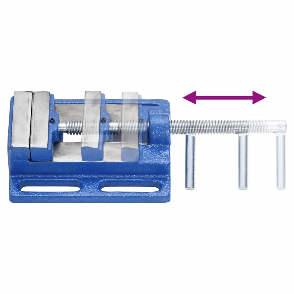vidaXL Menghină pentru presă de frezat, albastru, 76 mm, fontă