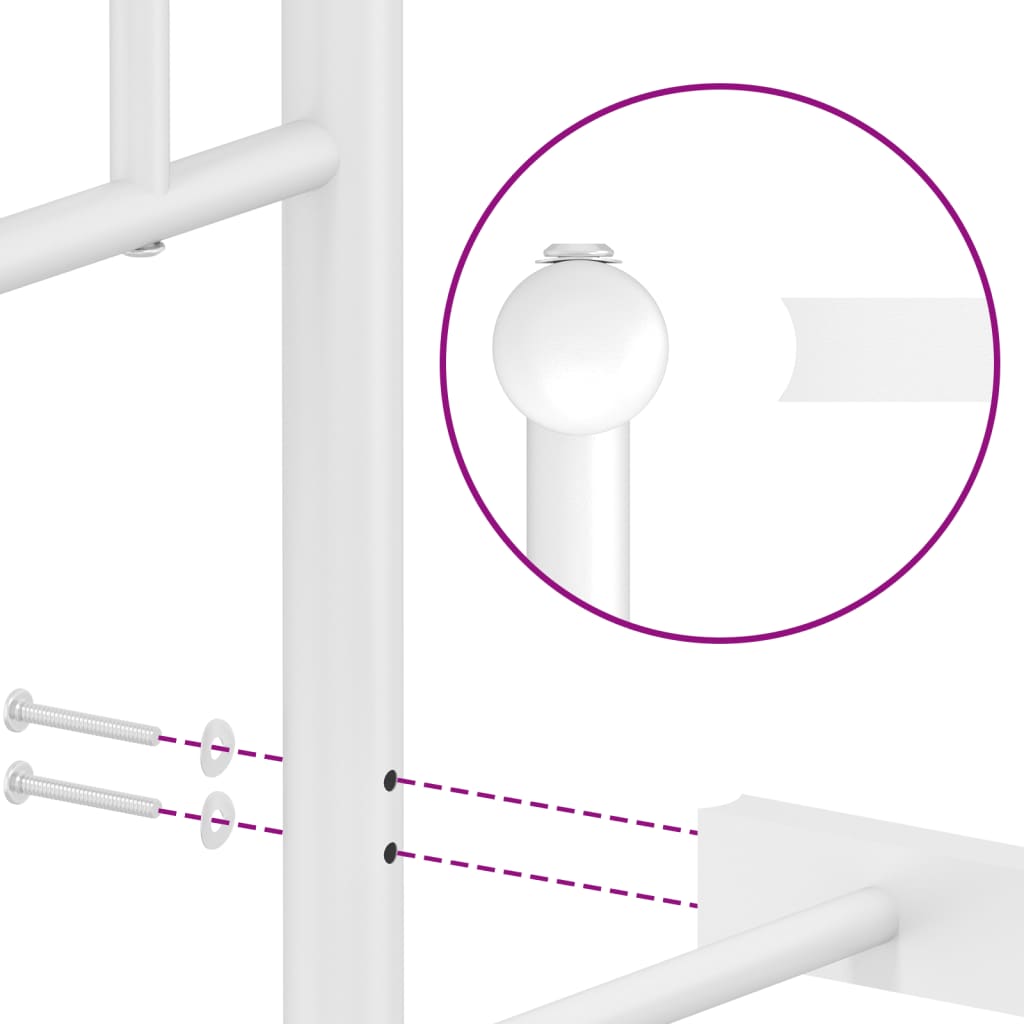 vidaXL Cadru de pat metalic cu tăblie, alb, 200x200 cm