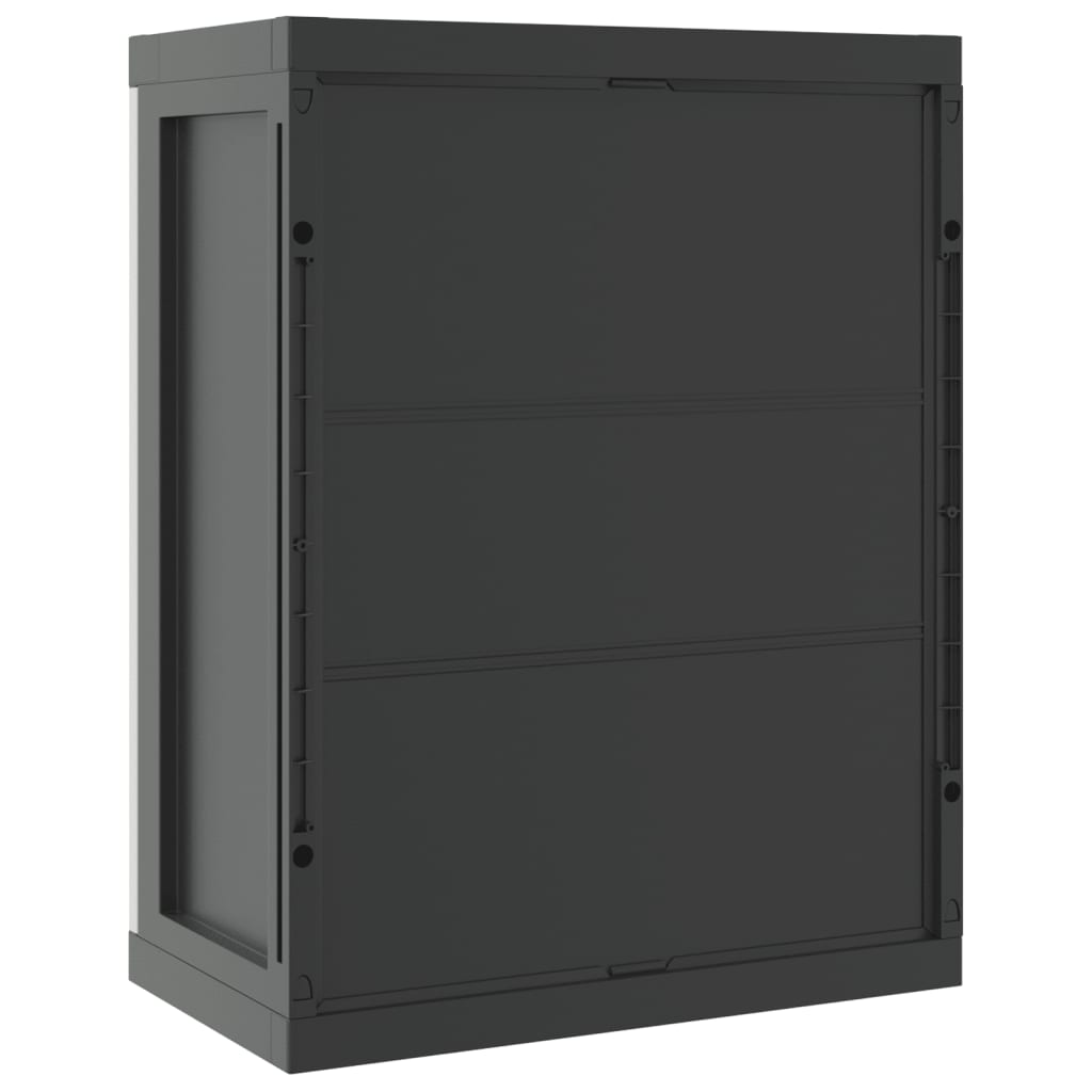 vidaXL Dulap depozitare de exterior, gri și negru, 65x37x85 cm, PP