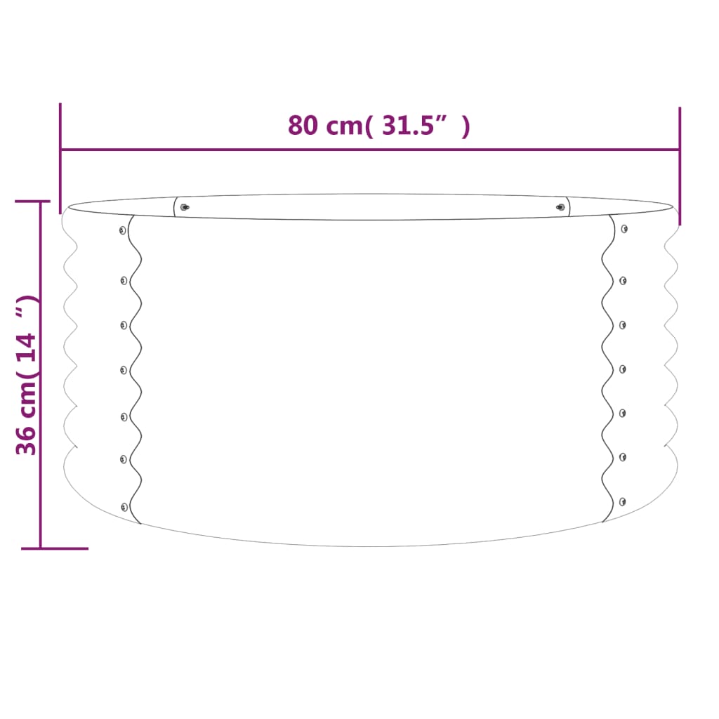 vidaXL Jardinieră grădină verde 80x80x36 cm oțel vopsit electrostatic