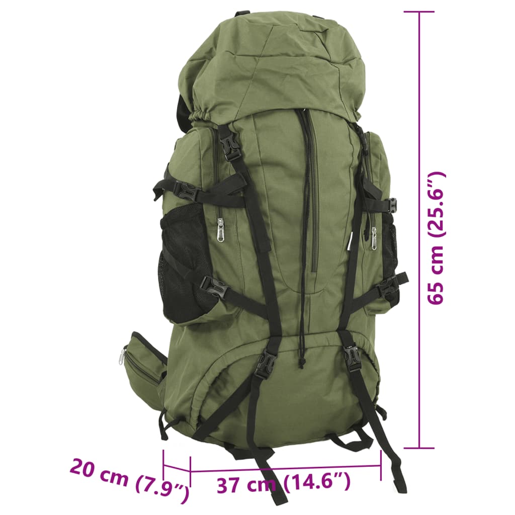 vidaXL Rucsac de drumeție, verde kaki, 60 L, țesătură oxford