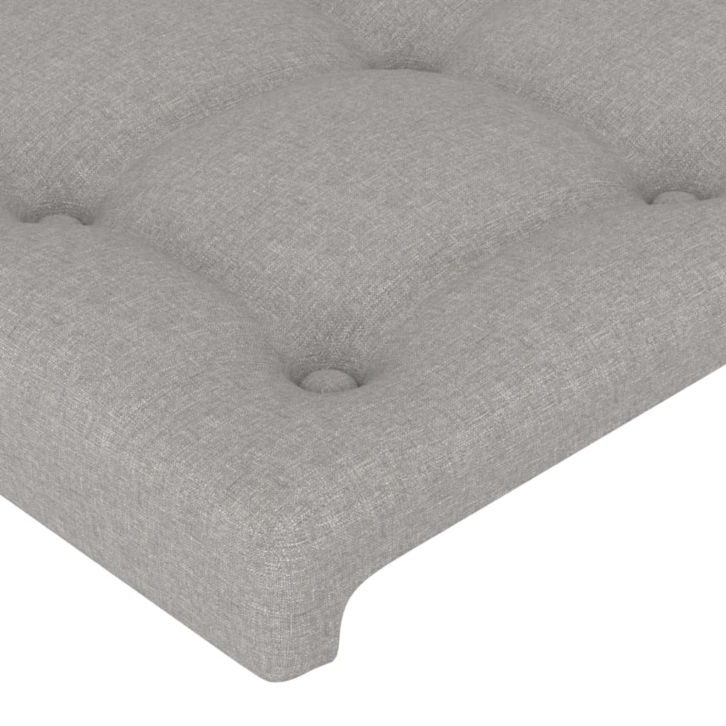 vidaXL Tăblie de pat cu aripioare gri deschis 203x23x78/88 cm textil