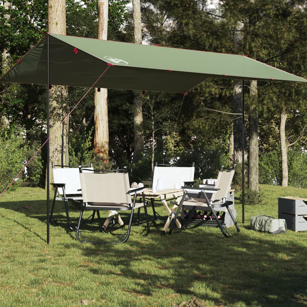 vidaXL Prelată de camping, verde, 400x294 cm, impermeabilă