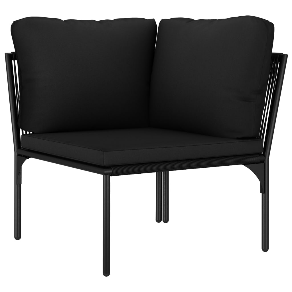 vidaXL Set mobilier de grădină cu perne, 8 piese, negru, PVC