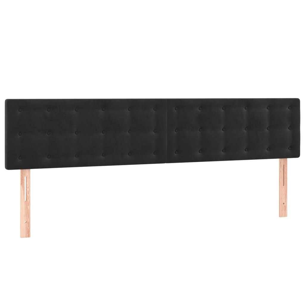 vidaXL Pat box spring cu saltea, negru, 200x200 cm, catifea