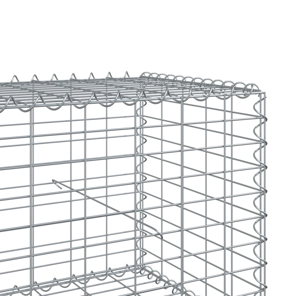 vidaXL Coș gabion cu capac, 1000x100x50 cm, fier galvanizat