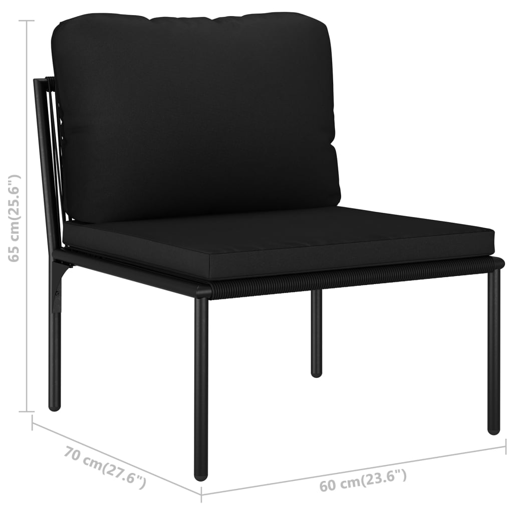 vidaXL Set mobilier de grădină cu perne, 8 piese, negru, PVC