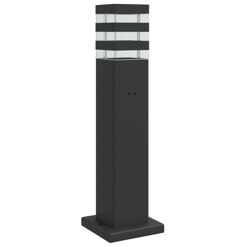 vidaXL Lampă de podea de exterior cu priză, negru, 50 cm, aluminiu