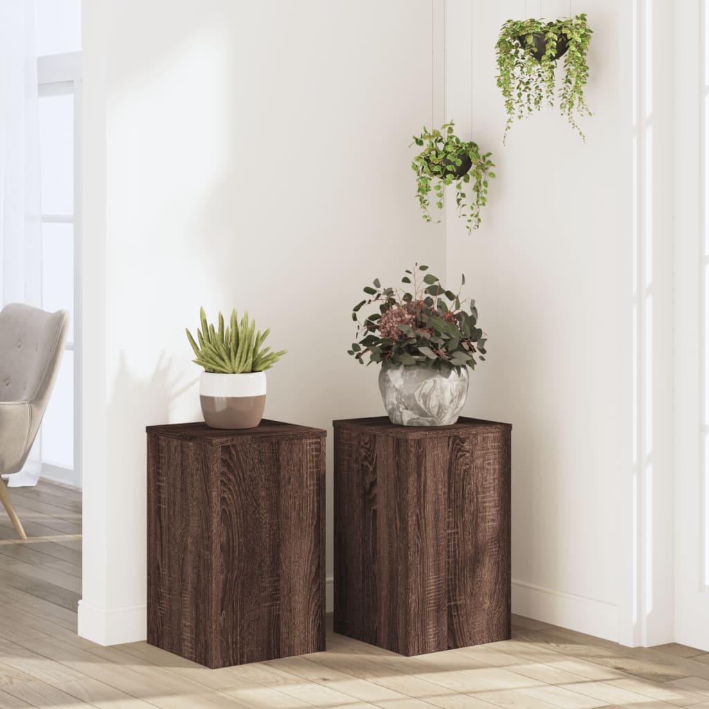 vidaXL Suport de plante 2buc. stejar maro 30x30x50cm lemn prelucrat