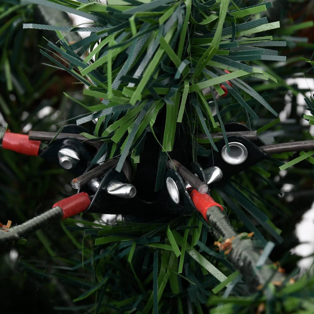 vidaXL Brad de Crăciun pre-iluminat conuri de pin verde 120 cm PVC/PE
