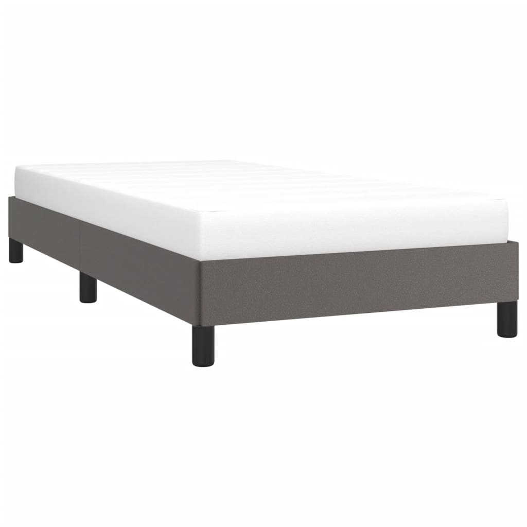 vidaXL Cadru de pat, gri, 90x190 cm, piele ecologică