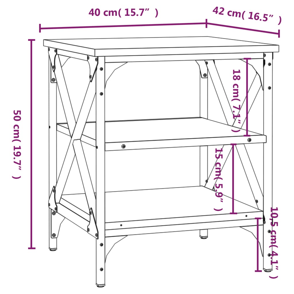 vidaXL Mese laterale, 2 buc. stejar maro 40x42x50 cm lemn prelucrat