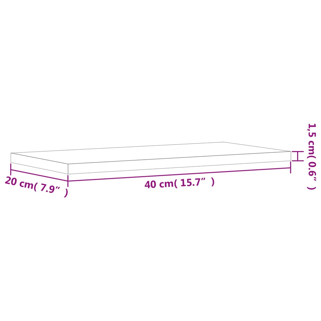 vidaXL Rafturi de perete, 8 buc., gri sonoma, 40x20x1,5 cm, lemn