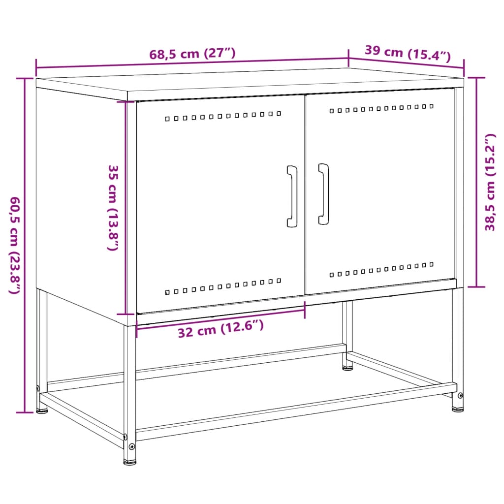 vidaXL Dulap TV, antracit, 68,5x39x60,5 cm, oțel