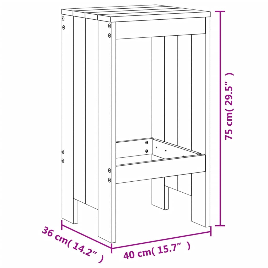 vidaXL Set mobilier bar pentru grădină, 5 piese, gri, lemn masiv pin