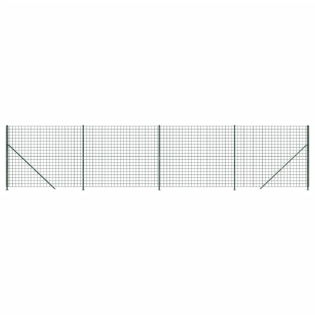 vidaXL Gard plasă de sârmă cu bordură, verde, 1,8x10 m