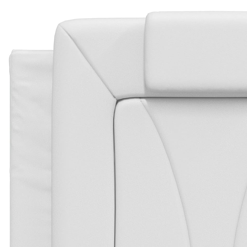 vidaXL Cadru de pat cu lumini LED, alb, 120x200 cm, piele ecologică