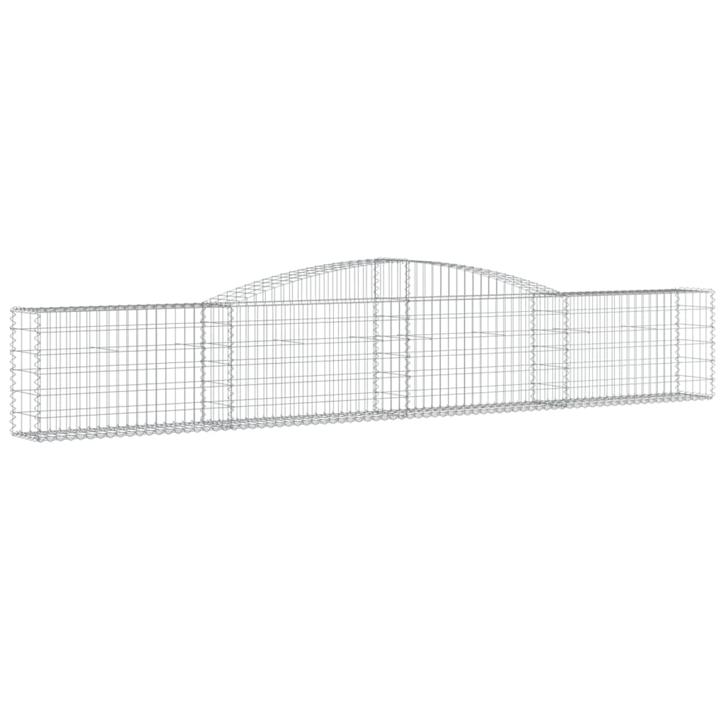 vidaXL Coșuri gabion arcuite 15 buc, 400x30x60/80 cm, fier galvanizat