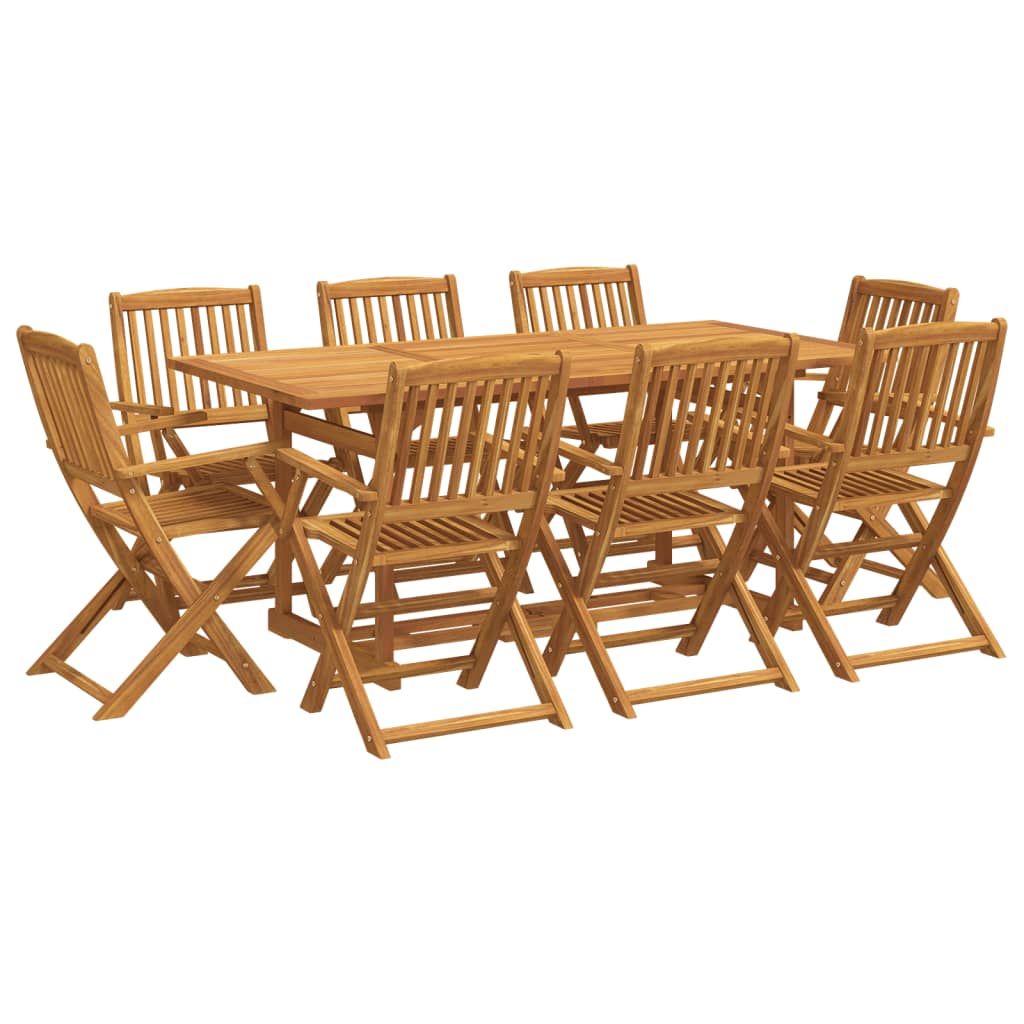 vidaXL Set mobilier de grădină 9 piese 180x90x75 cm, lemn masiv acacia