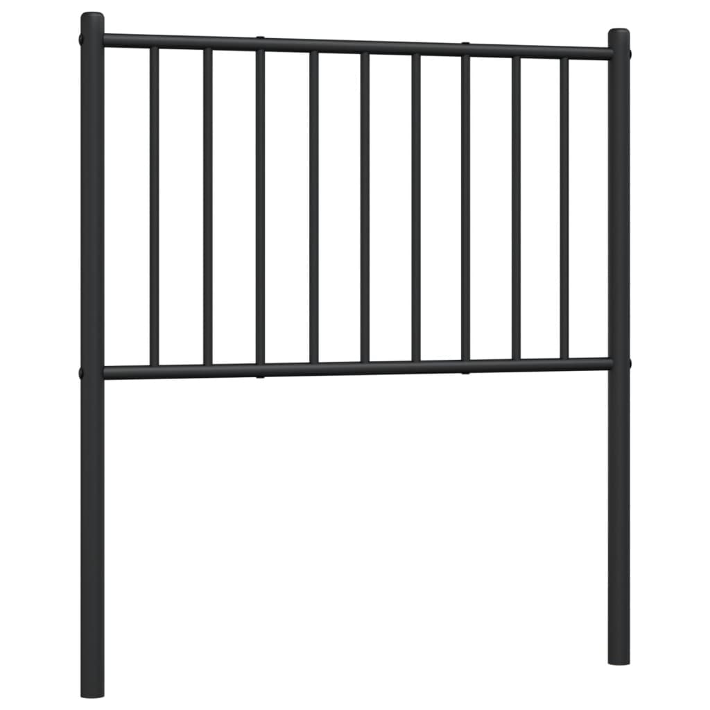 vidaXL Tăblie de pat metalică, negru, 75 cm