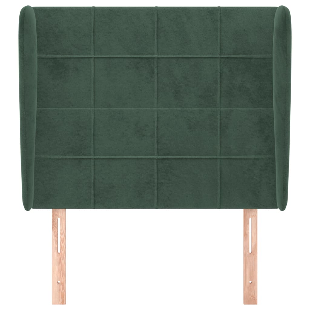 vidaXL Tăblie pat cu aripioare verde închis 103x23x118/128 cm catifea