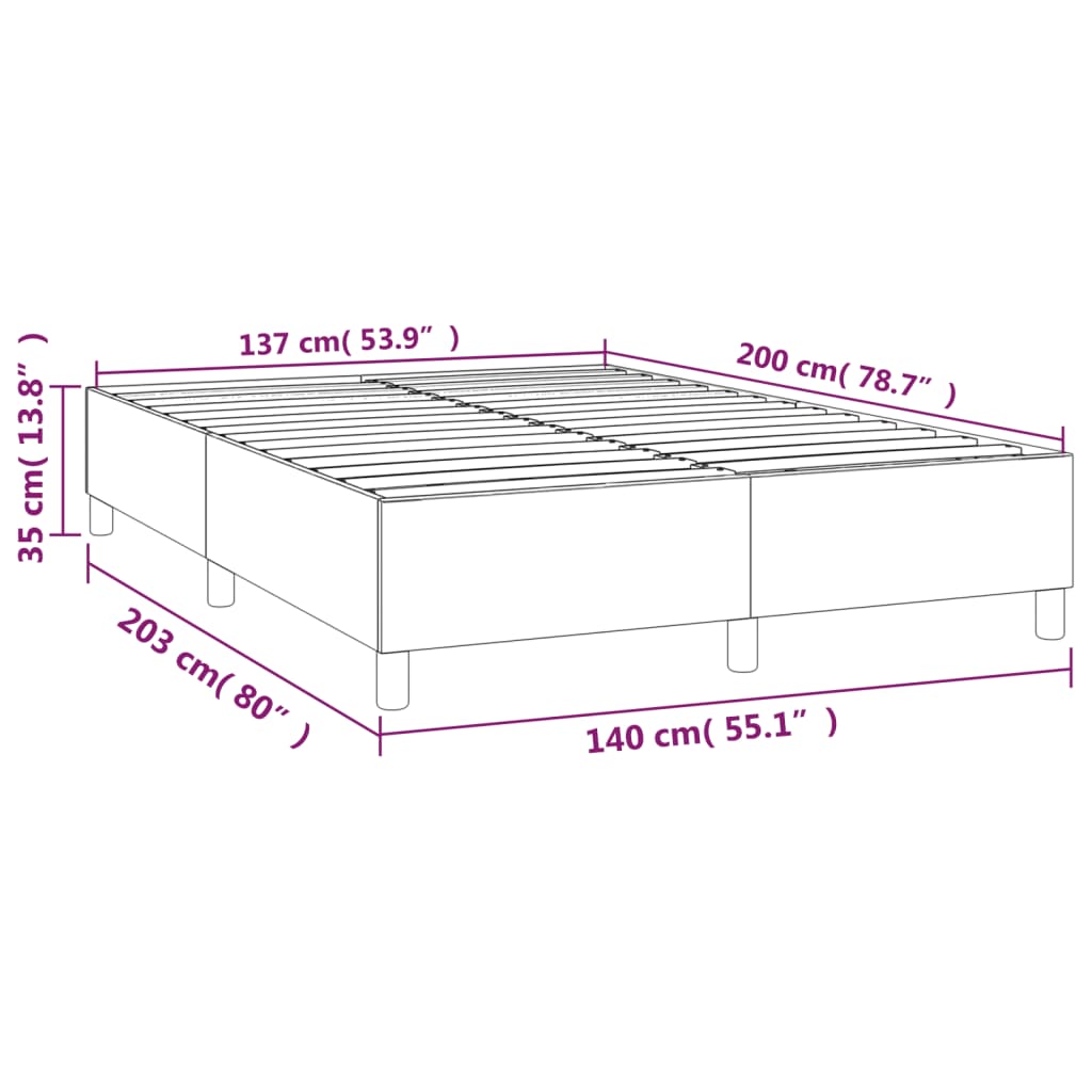 vidaXL Cadru de pat box spring, gri deschis, 140x200 cm, catifea