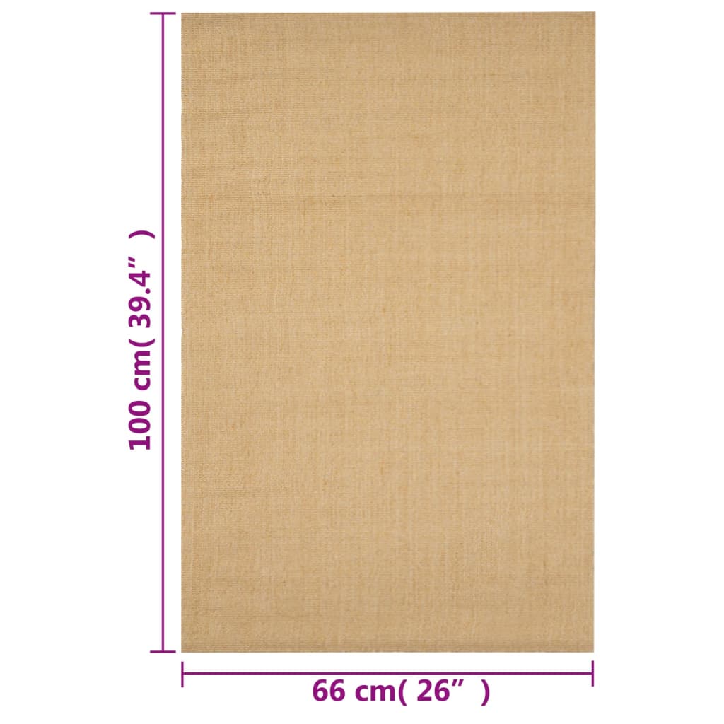 vidaXL Covor din sisal, natural, 66x100 cm