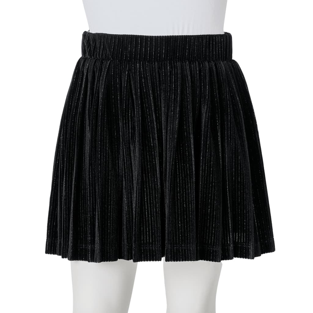 Fusta plisată pentru copii cu lurex, negru, 140