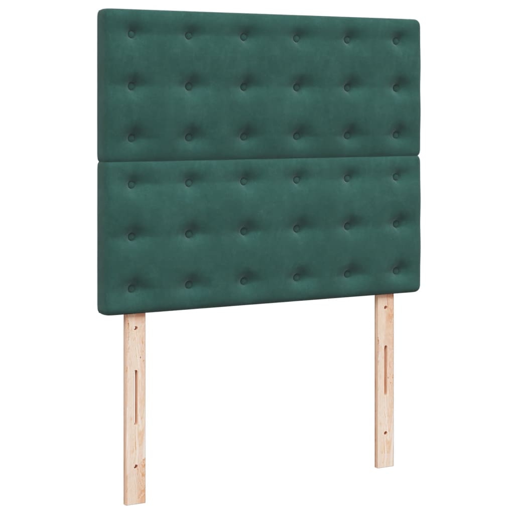 vidaXL Pat box spring cu saltea, verde închis, 120x200 cm, catifea