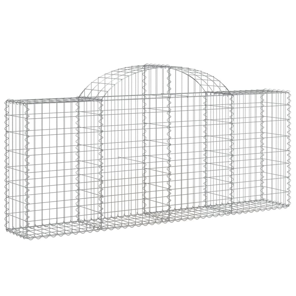 vidaXL Coșuri gabion arcuite 25 buc, 200x30x80/100 cm, fier galvanizat