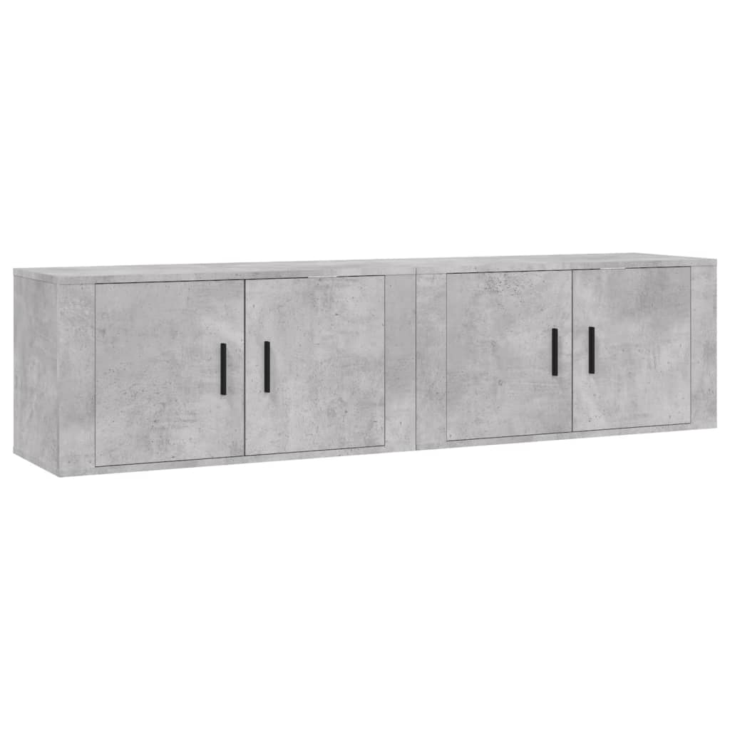 vidaXL Dulapuri TV montate pe perete, 2 buc., gri beton, 80x34,5x40 cm