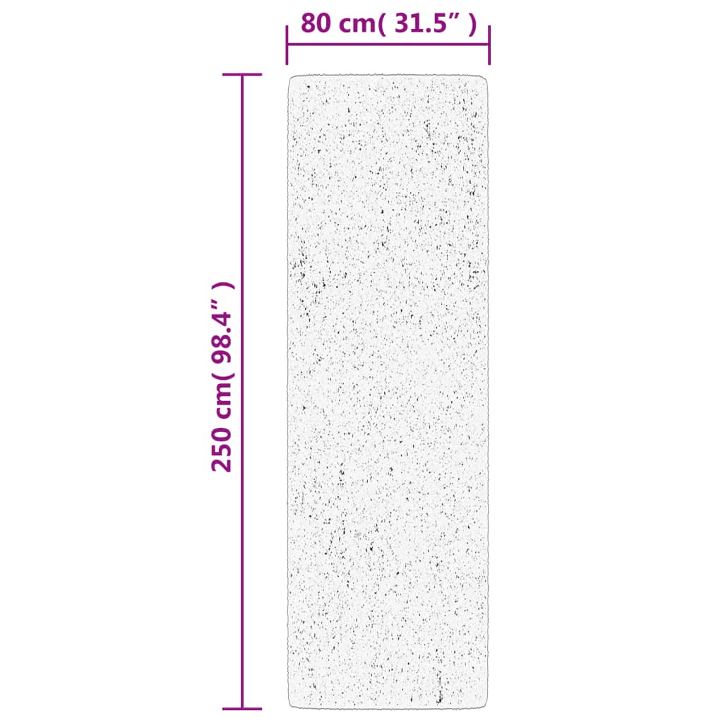 vidaXL Covor „OVIEDO”, fire scurte, gri, 80x250 cm