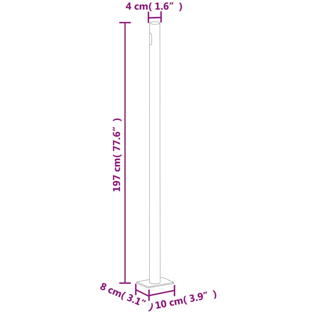 vidaXL Copertină laterală retractabilă de terasă, gri, 200x600 cm