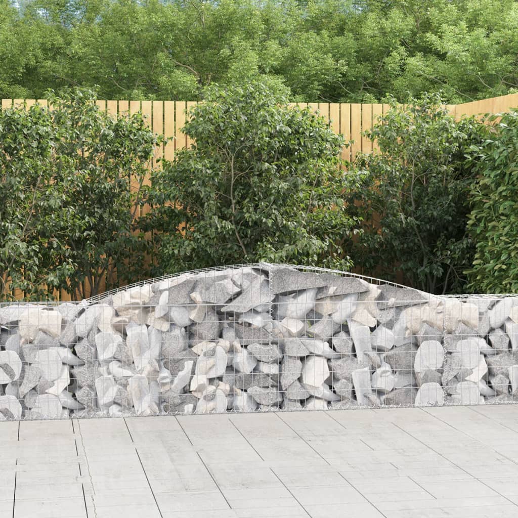 vidaXL Coșuri gabion arcuite 20 buc, 400x30x60/80 cm, fier galvanizat