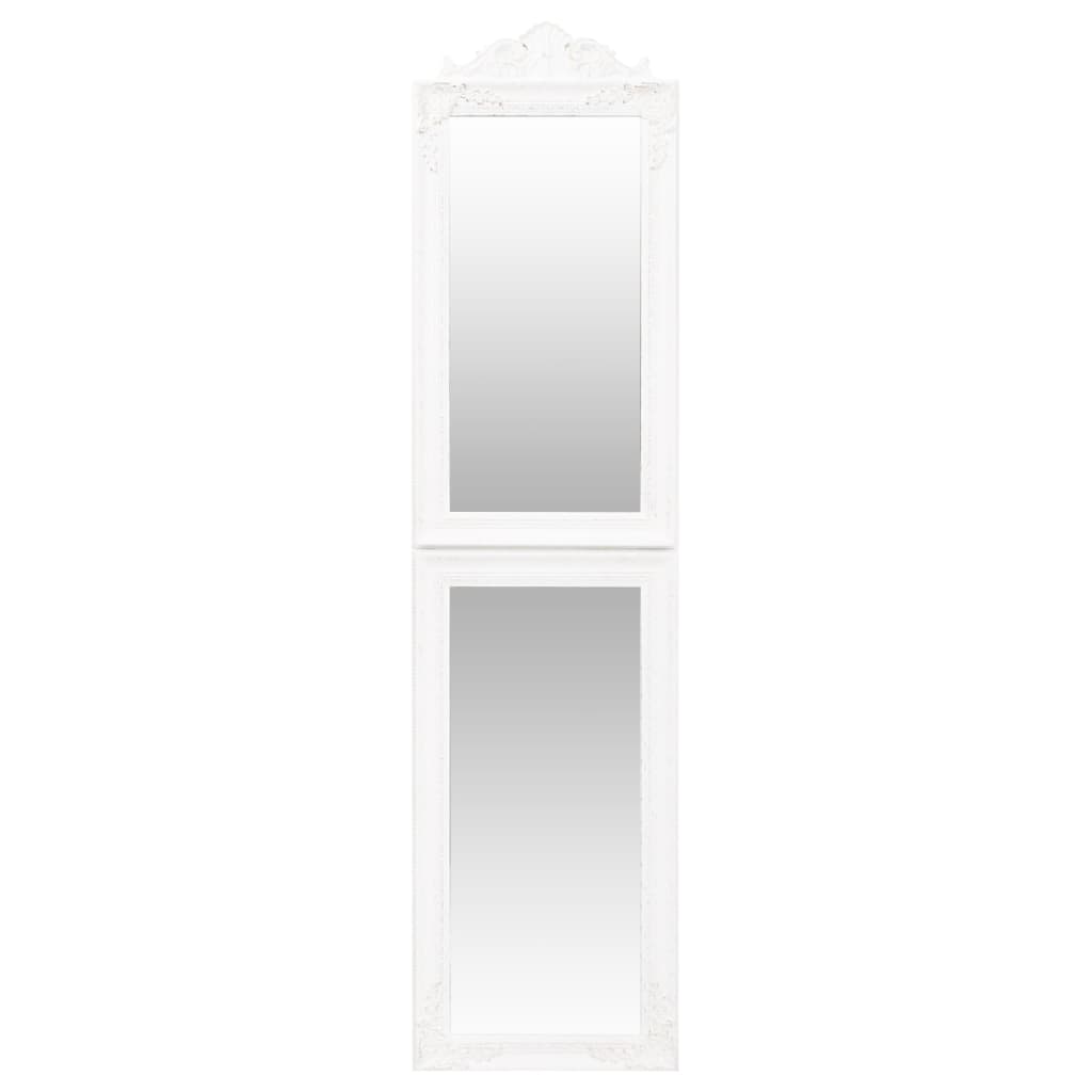 vidaXL Oglindă de sine stătătoare, alb, 45x180 cm