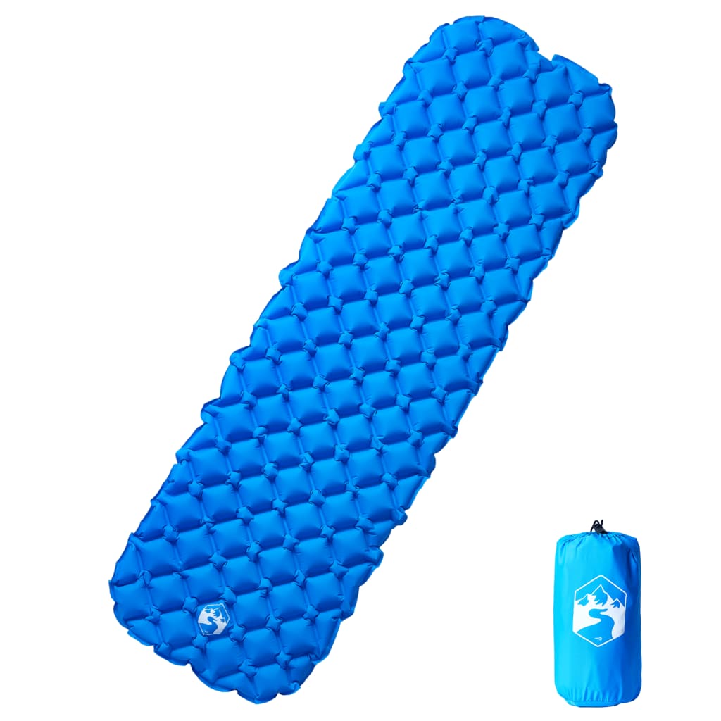 vidaXL Saltea gonflabilă de camping, 1 persoană, albastru, 190x58x6 cm