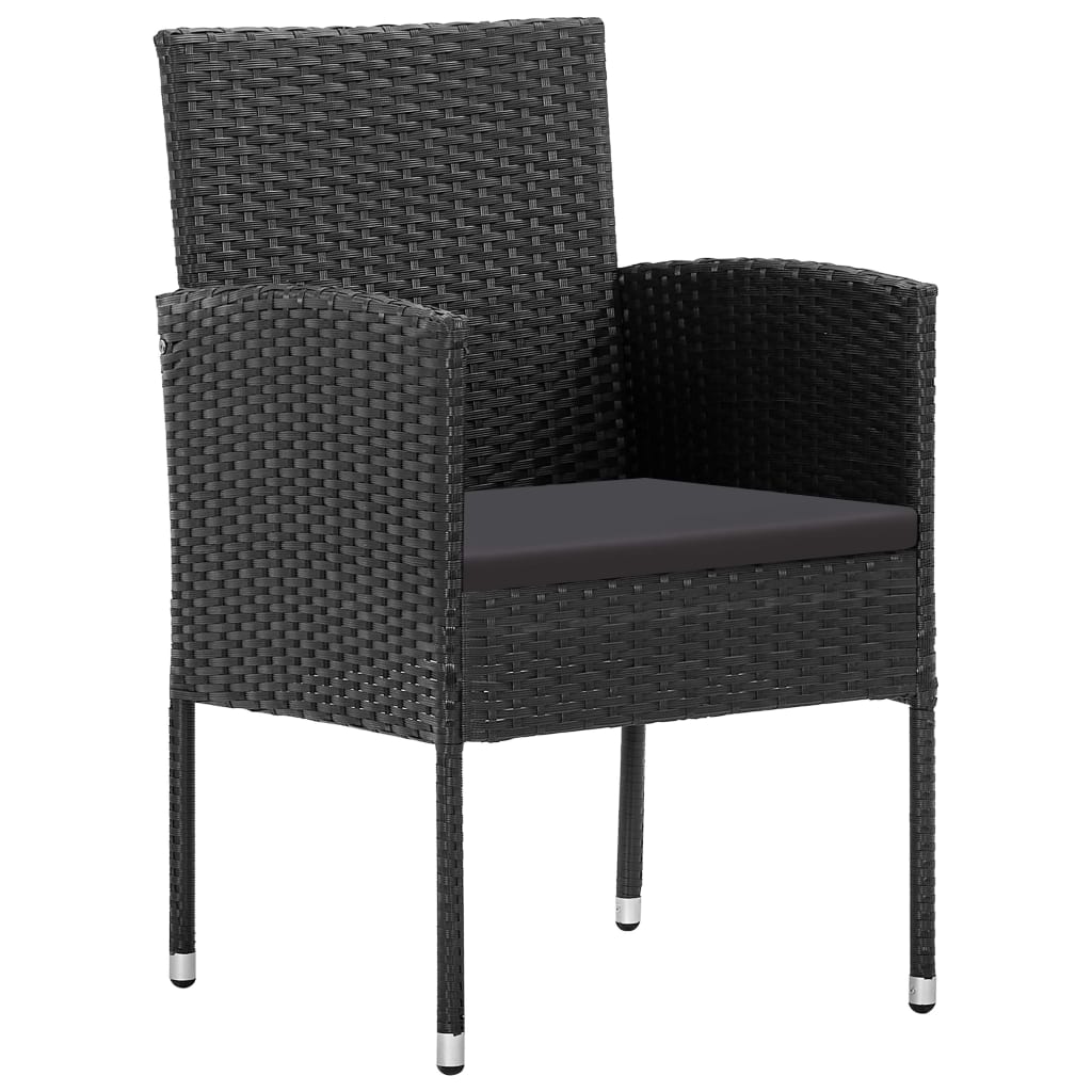 vidaXL Set mobilier de grădină, 7 piese, negru