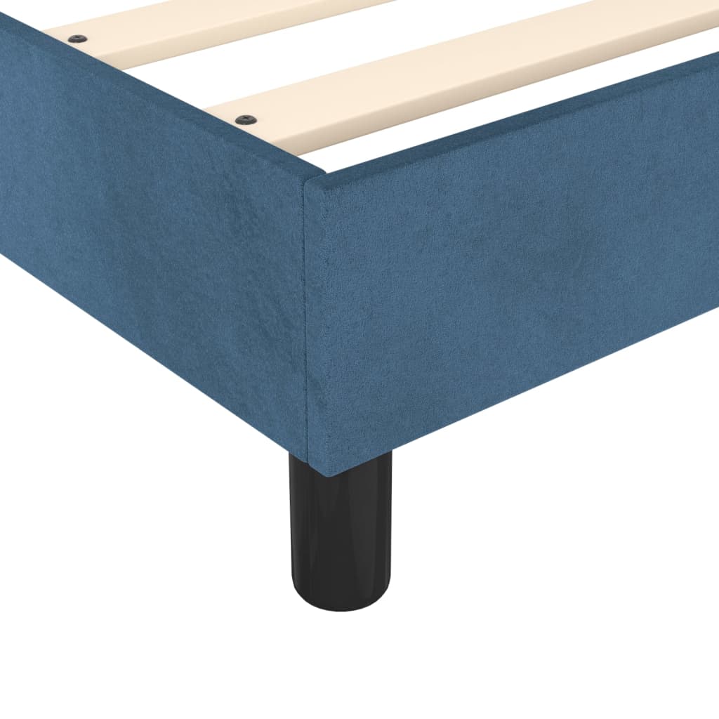 vidaXL Pat box spring cu saltea, albastru închis, 140x190 cm, catifea