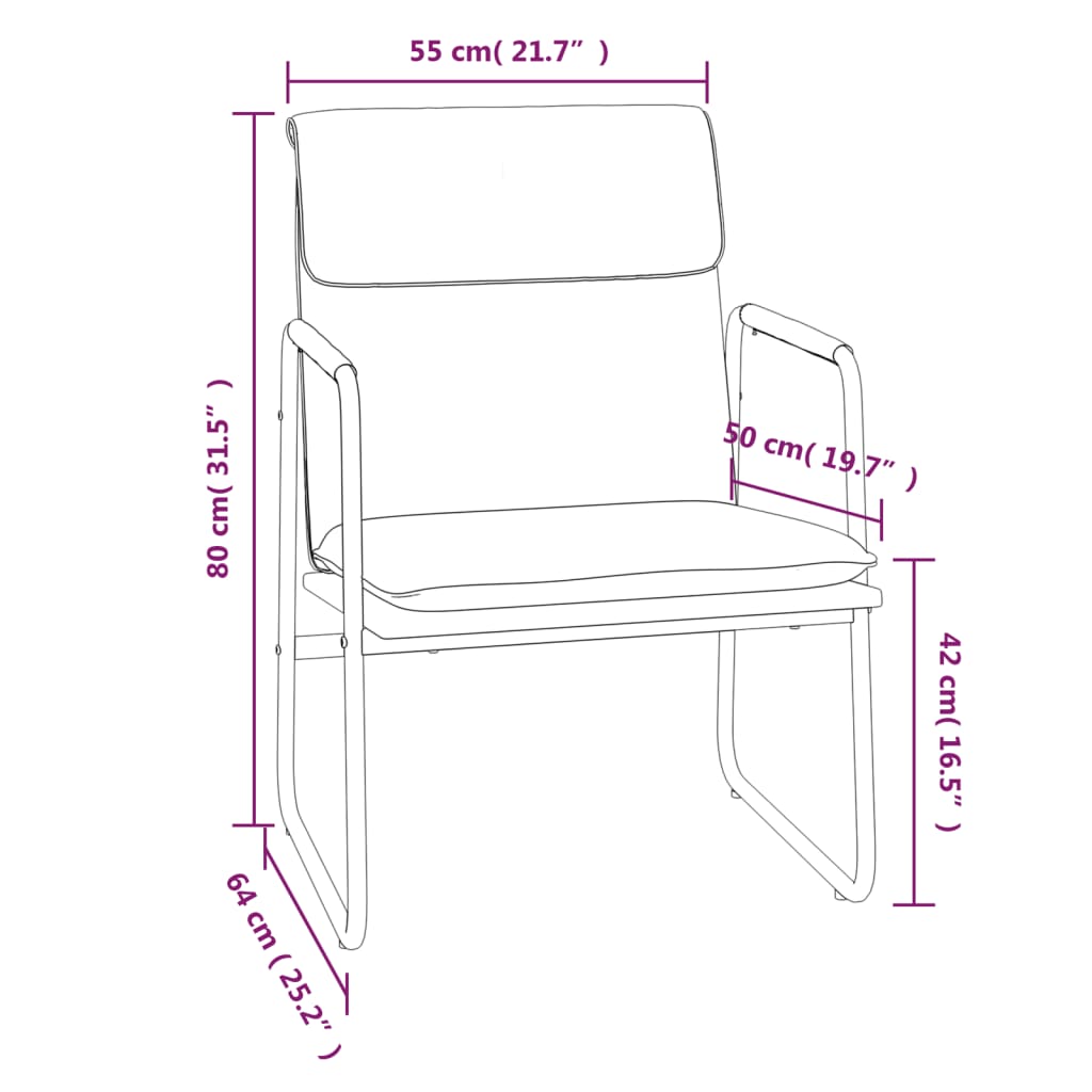 vidaXL Scaun de relaxare, maro, 55x64x80 cm, piele artificială