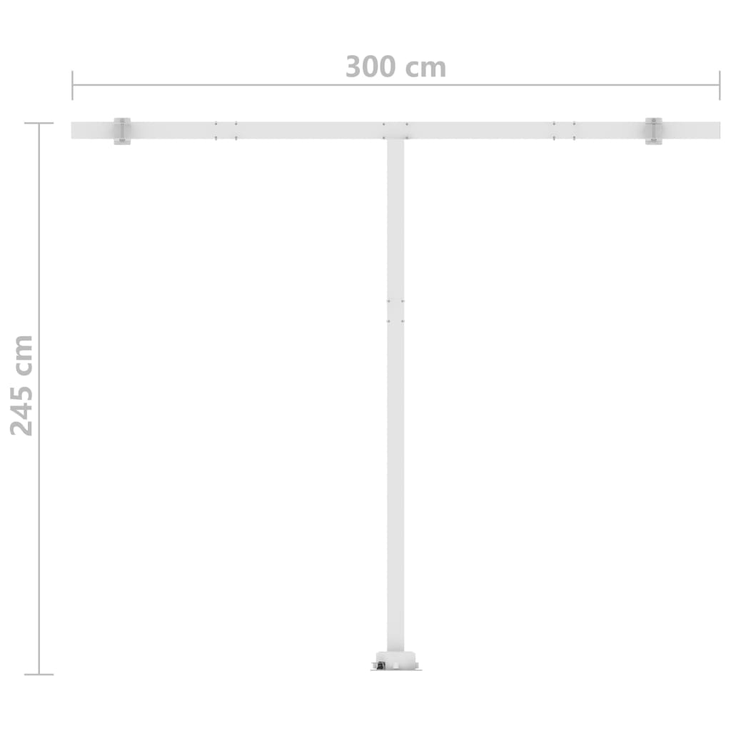 vidaXL Copertină retractabilă manual, galben/alb, 300x250 cm